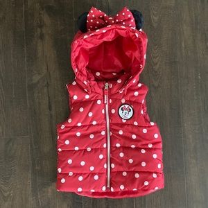 Minnie Mouse Vest with Removable Hood by H&M - Size 12-18 months